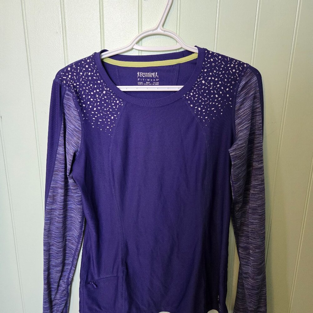 Running Room Fit Wear Long Sleeve Workout Top, Size Small
